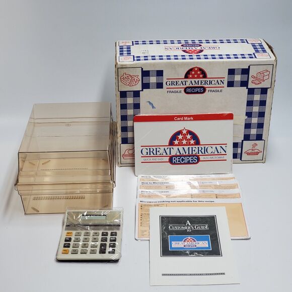 Great American Recipe Cards 1988 Box Set Groups 10 11 13 + Case Calculator NEW - Picture 1 of 11